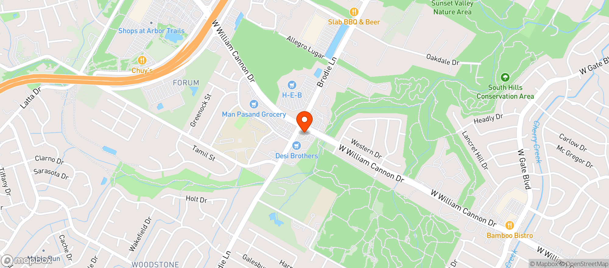 Map showing 7/11 - William Cannon & Brodie
