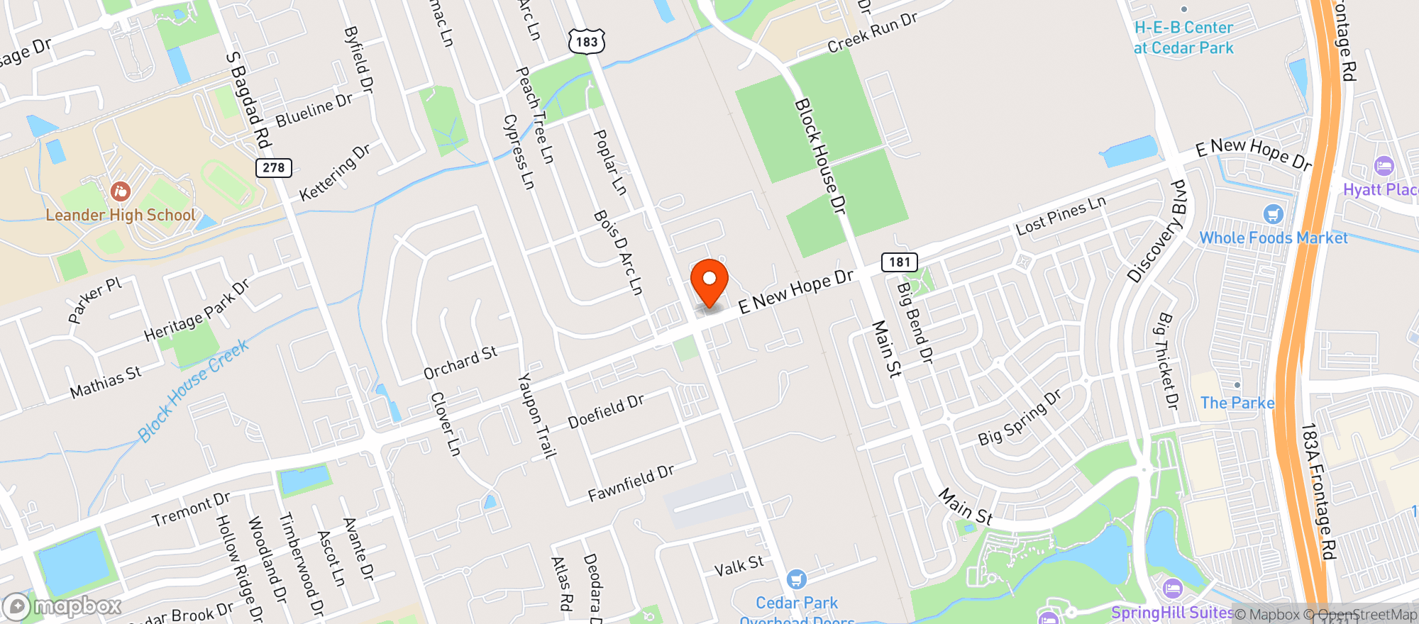 Map showing New Hope Vape & Smoke