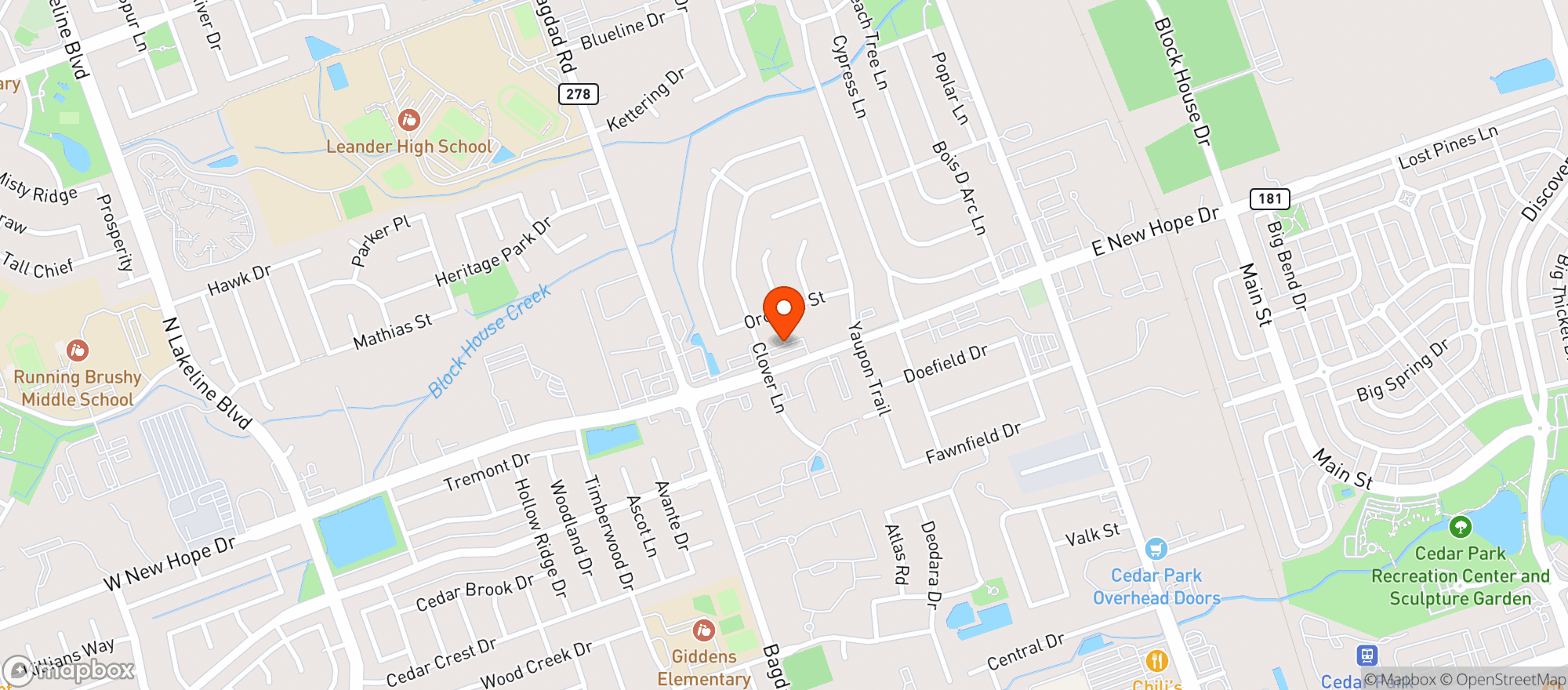Map showing Oak & Vine Liquor Store