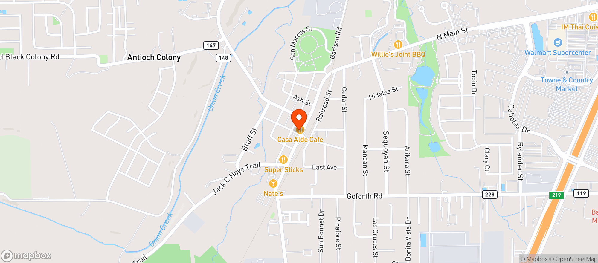 Map showing Brooklyns Down South