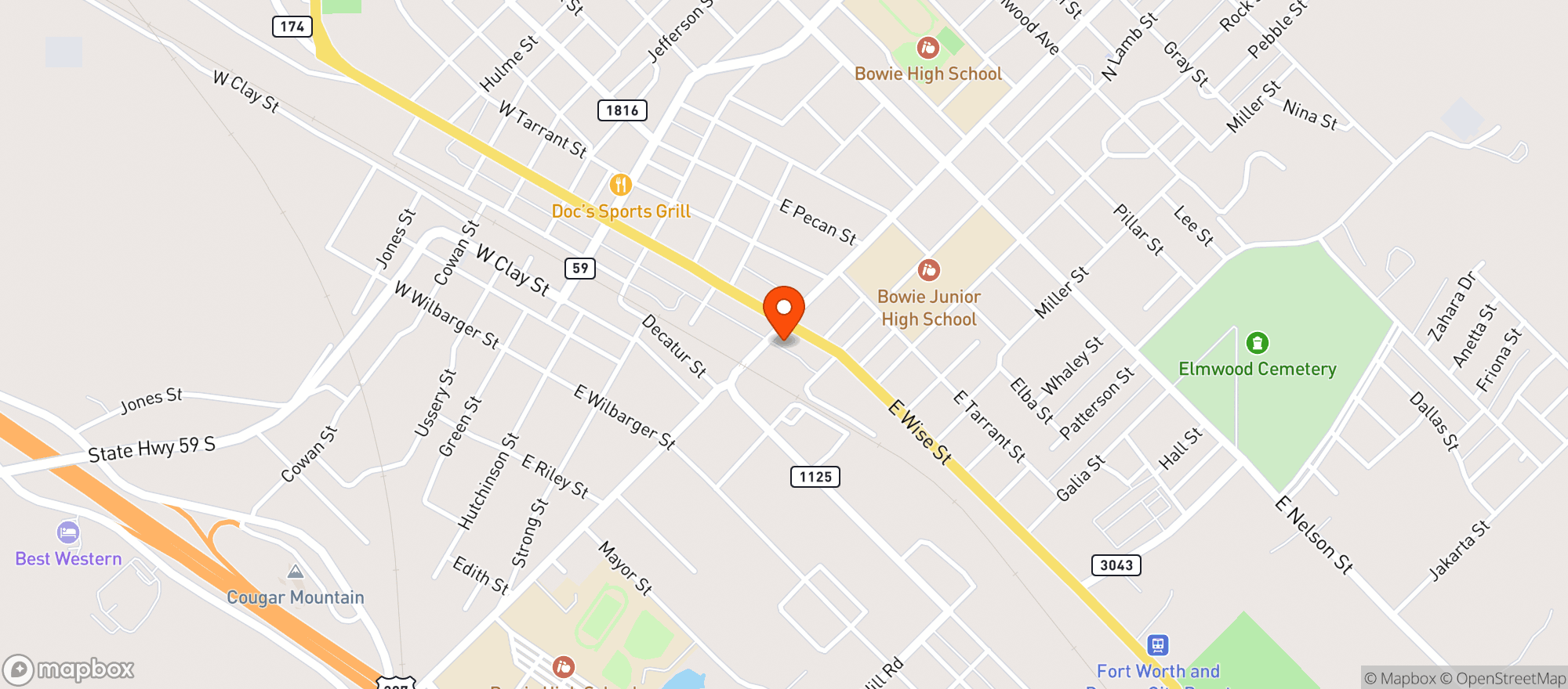 Map showing Allsup's
