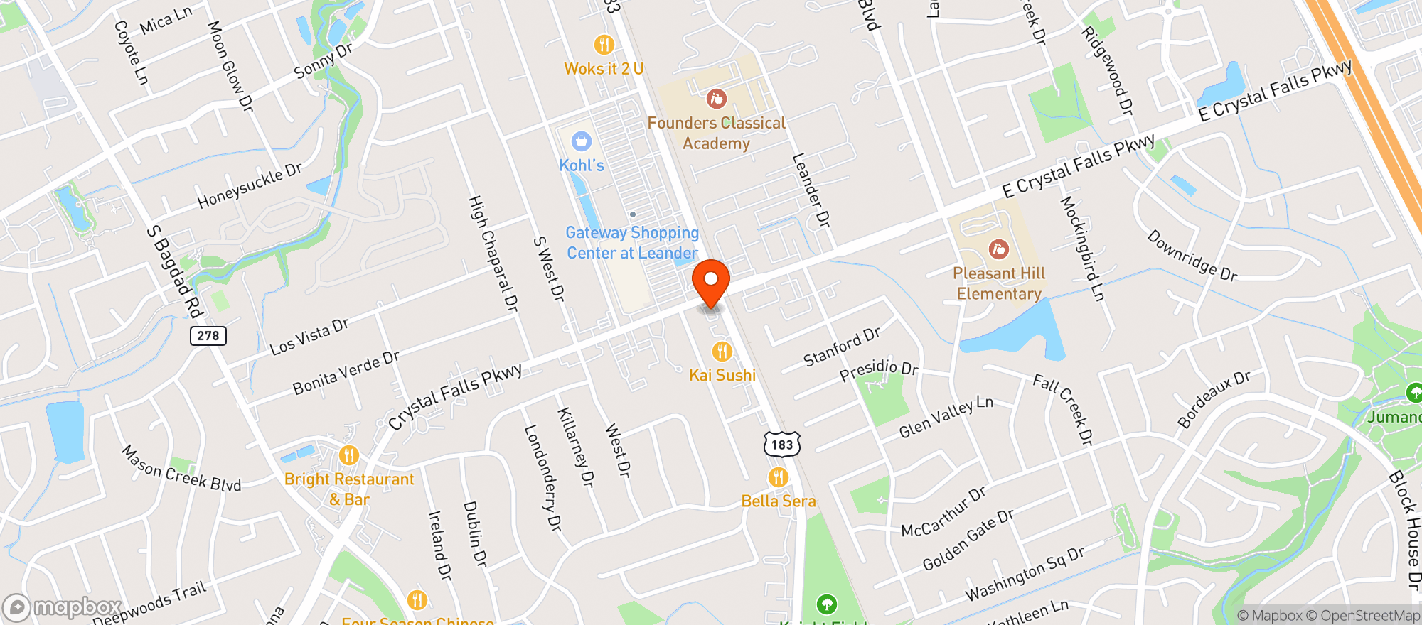 Map showing Valero Corner Store