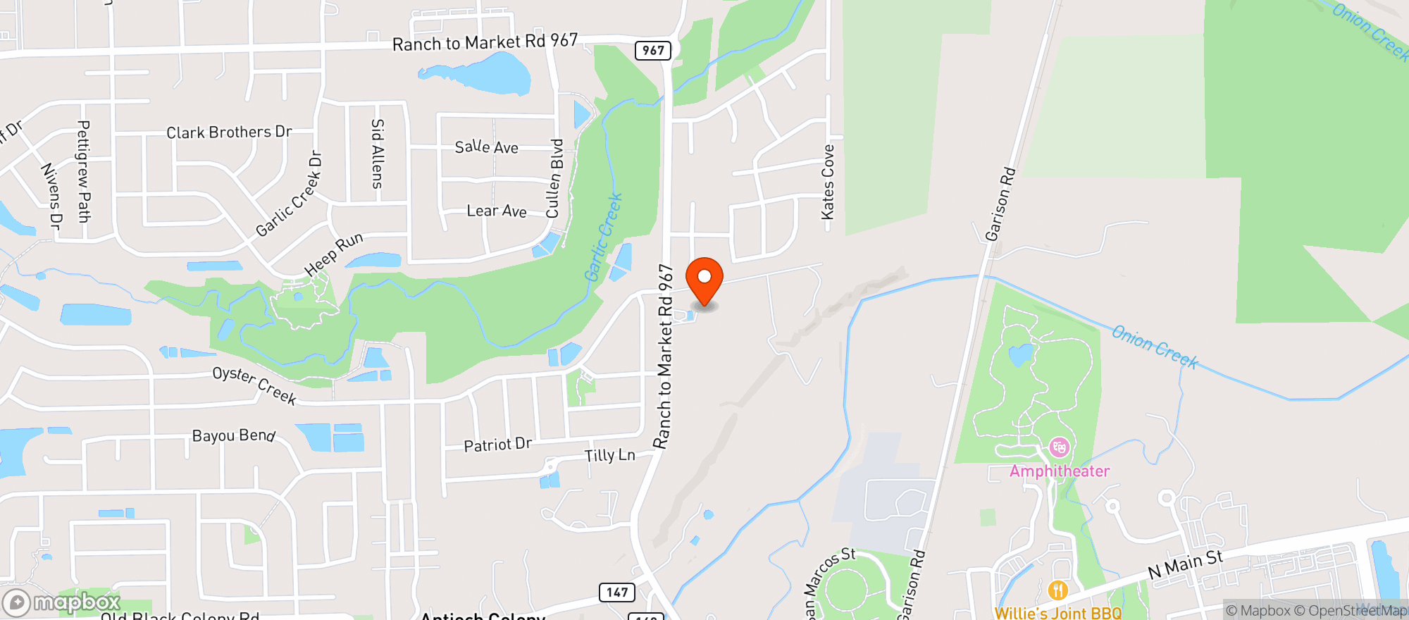 Map showing Garlic Creek Food Mart
