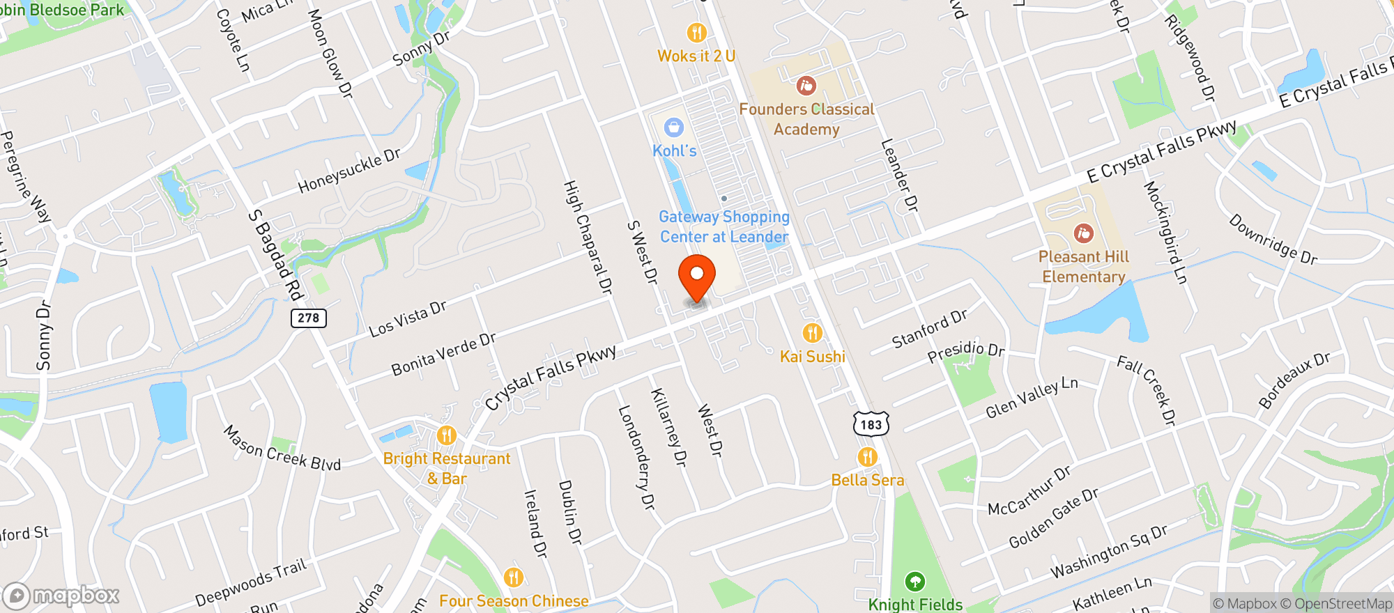 Map showing Crystal Mart