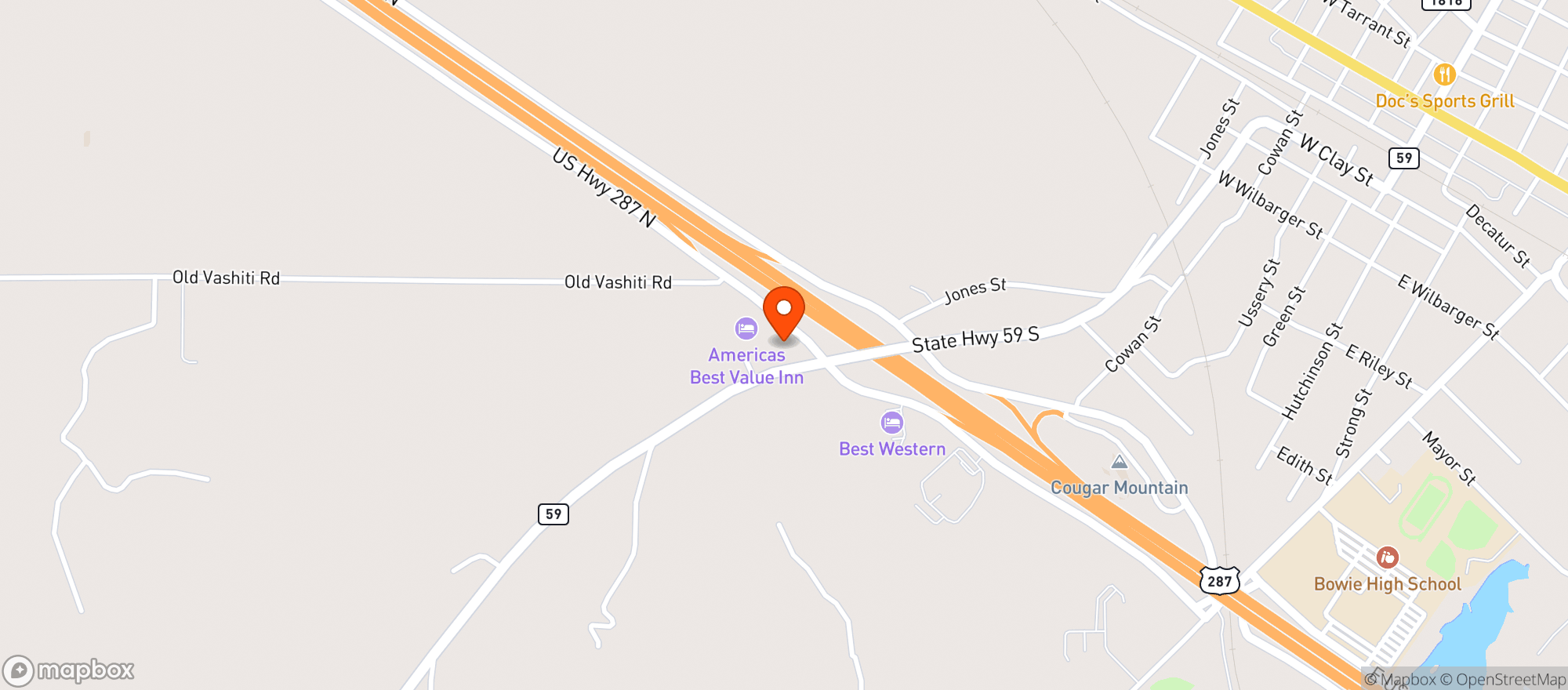 Map showing Allsup's