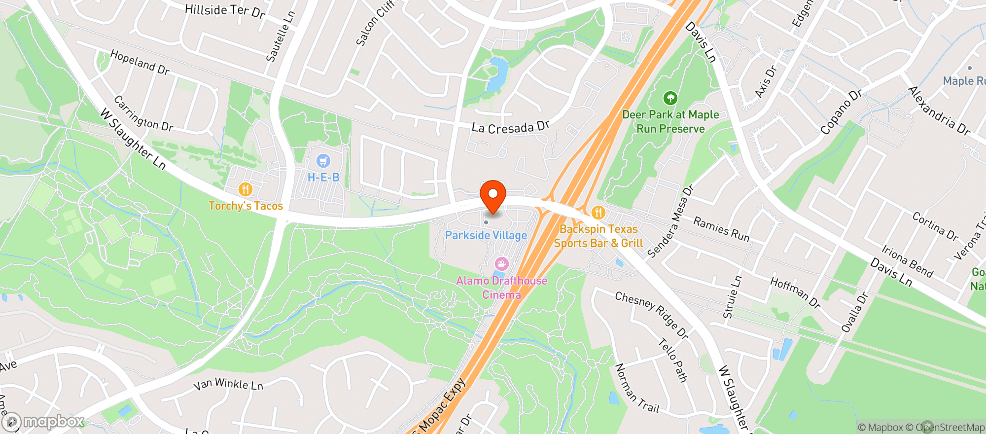 Map showing Alamo Drafthouse - Slaughter