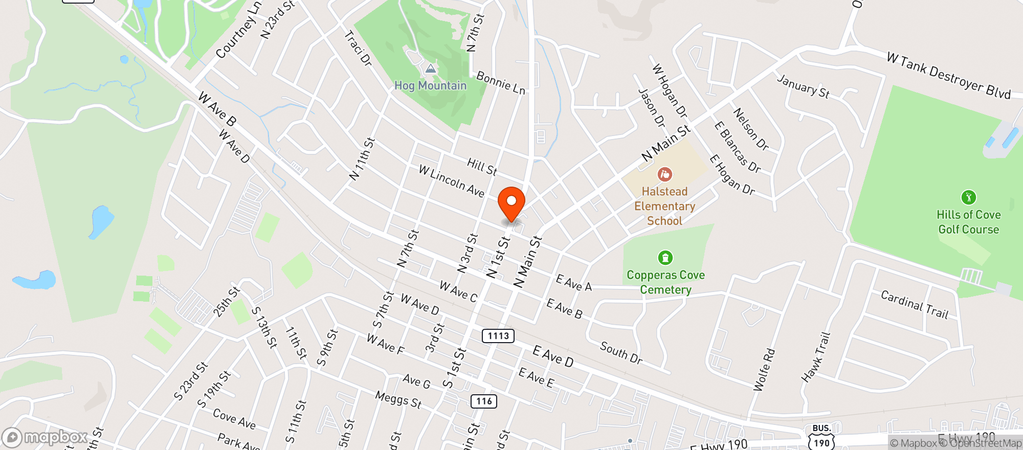Map showing Cove Liquor King