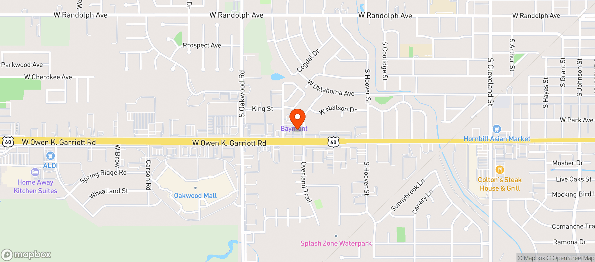 Map showing Bricktown Brewery