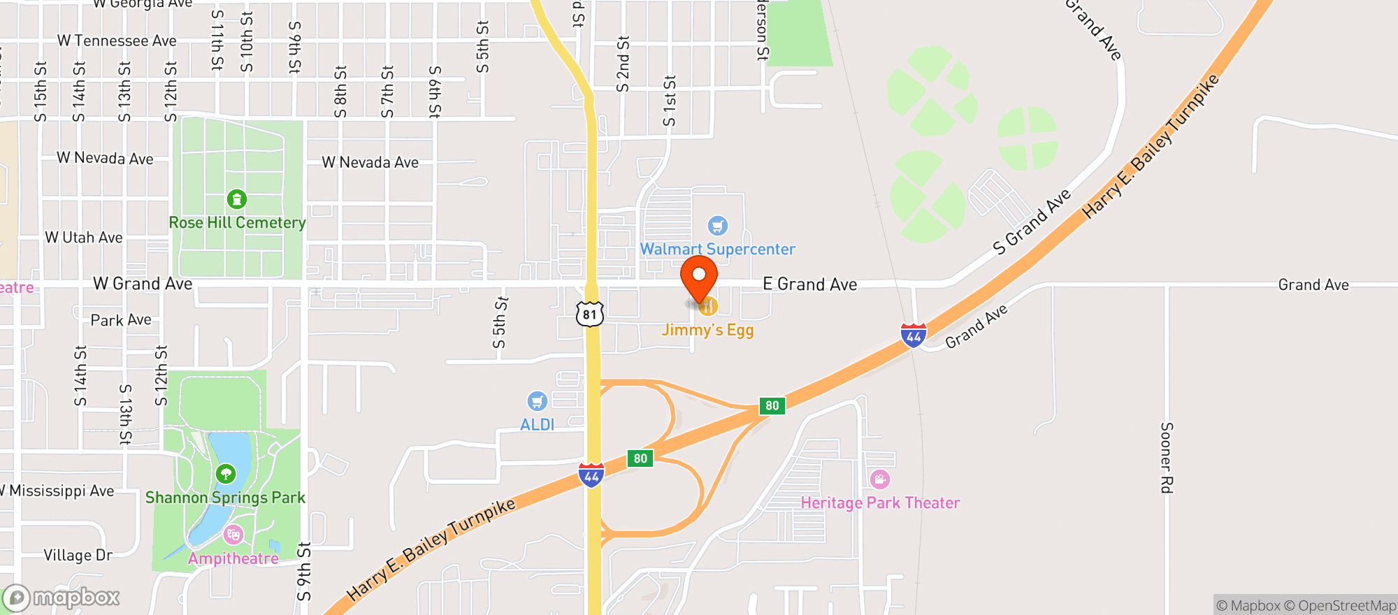 Map showing Bronco Liquor- Chickasha