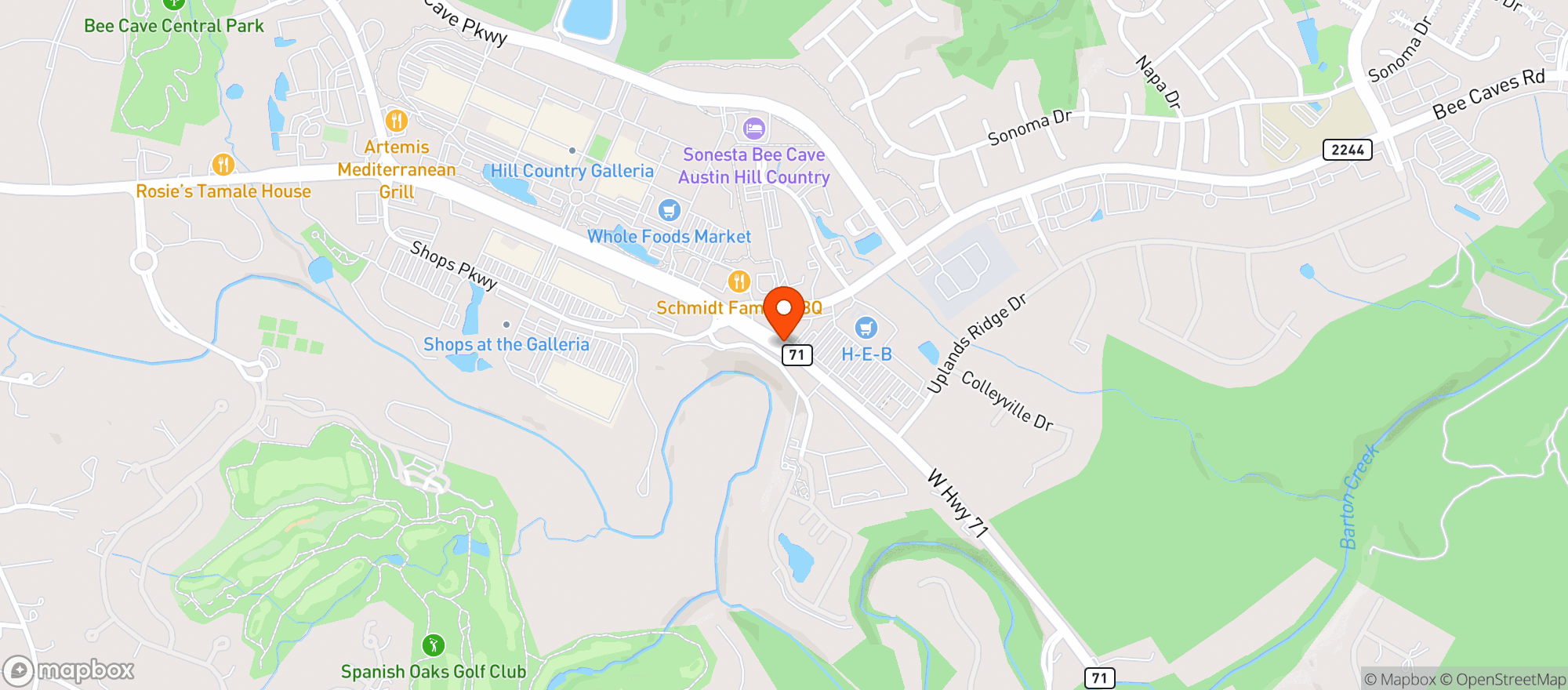 Map showing H E B Food Store