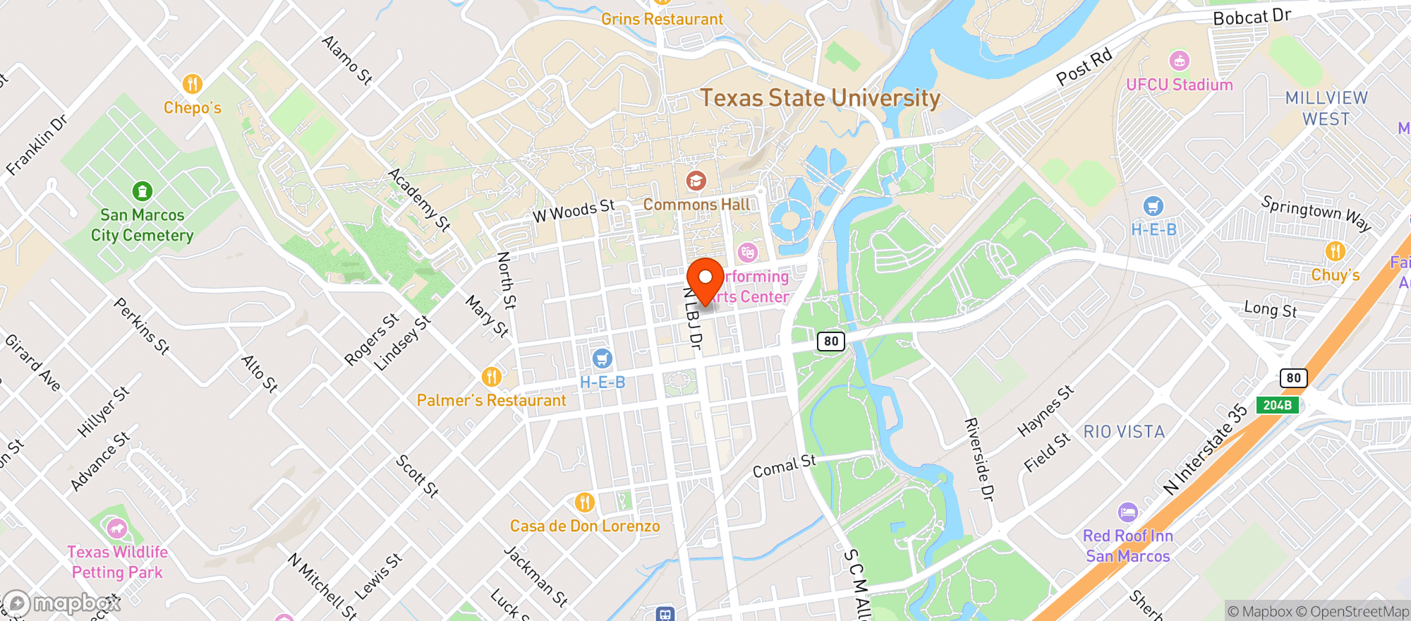 Map showing The Showdown