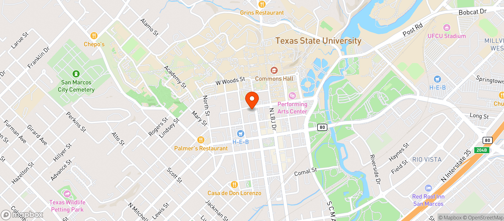 Map showing BOBCAT QUICKIE