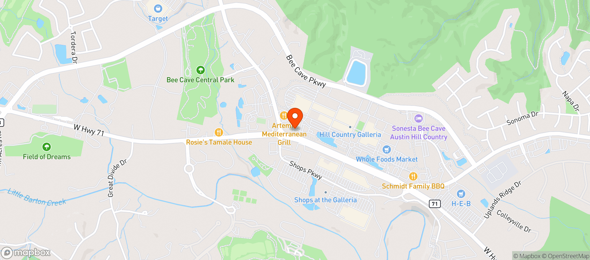 Map showing Snax Max - Hwy 71