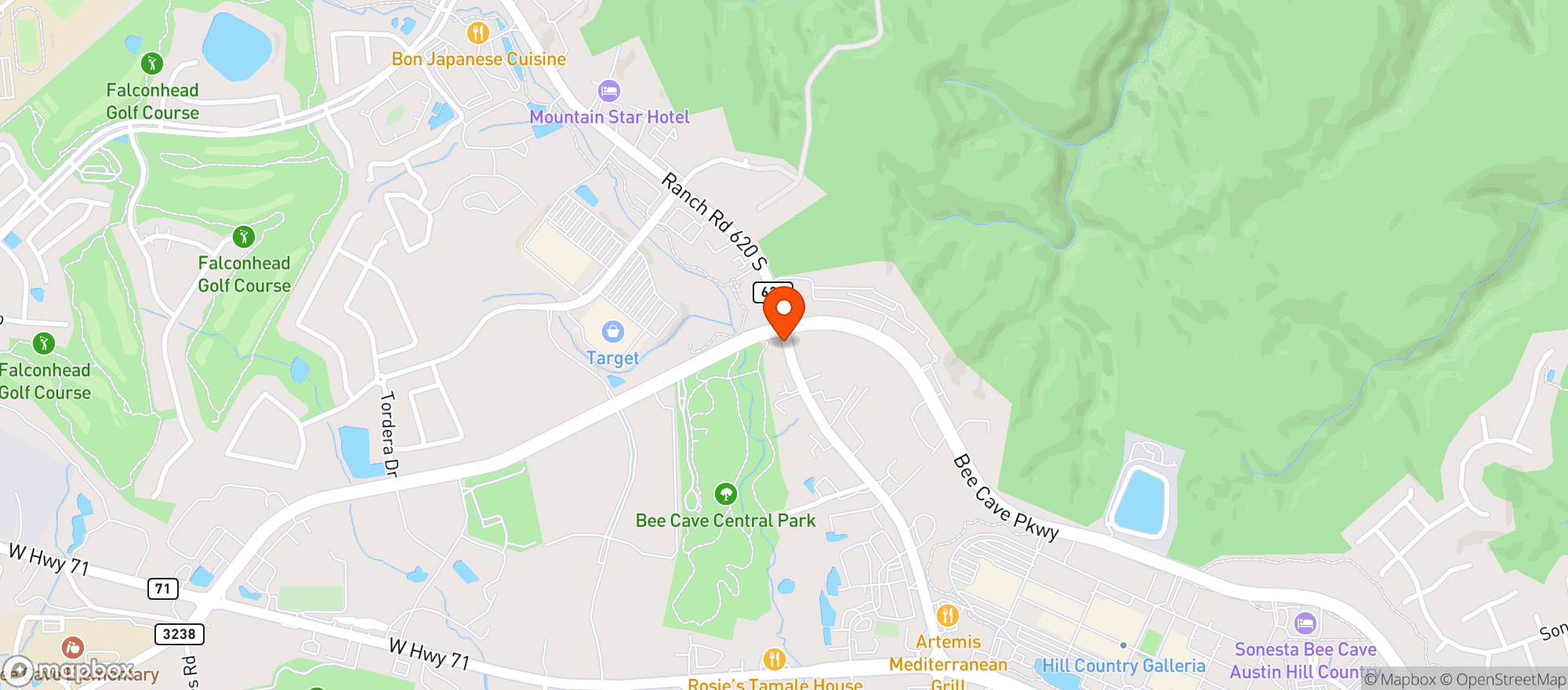 Map showing Target Store