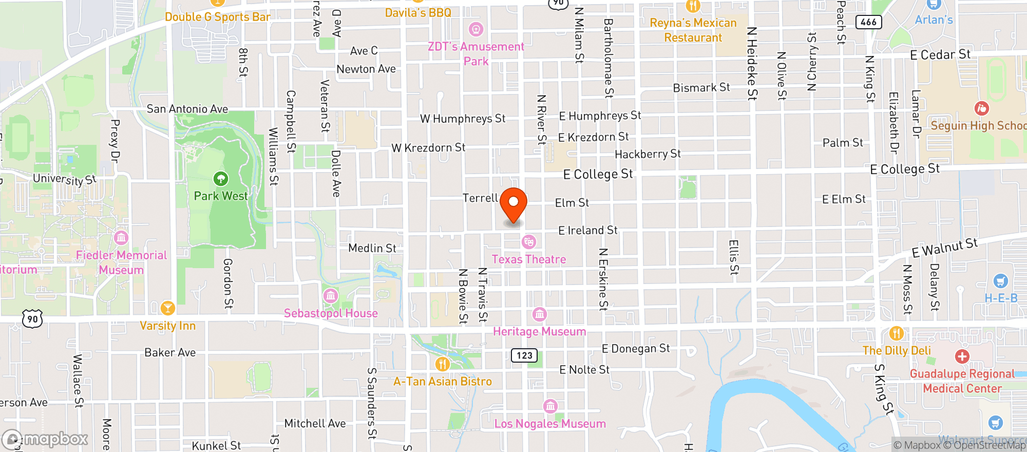 Map showing Kwik Shop
