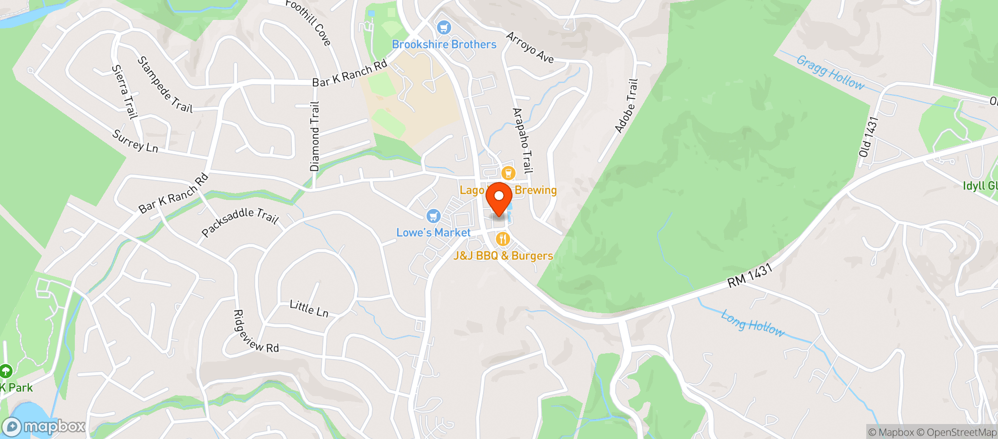 Map showing Oskis Food Store