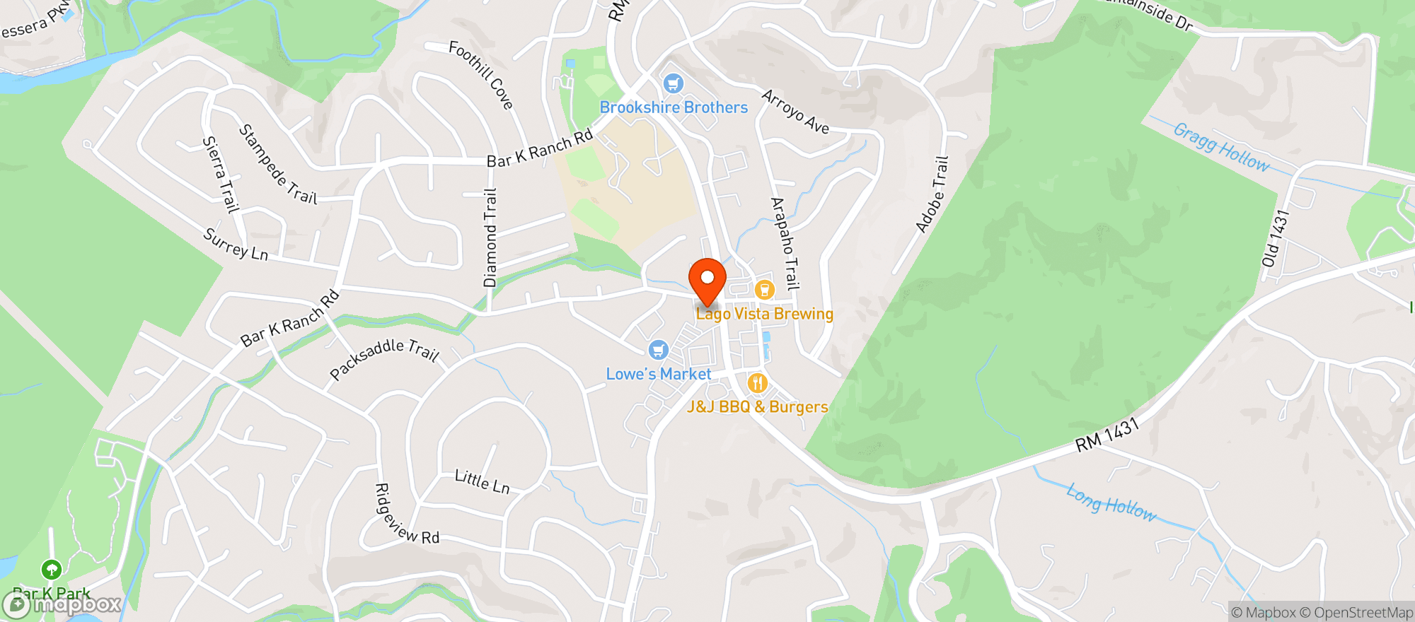 Map showing The Burger Bar