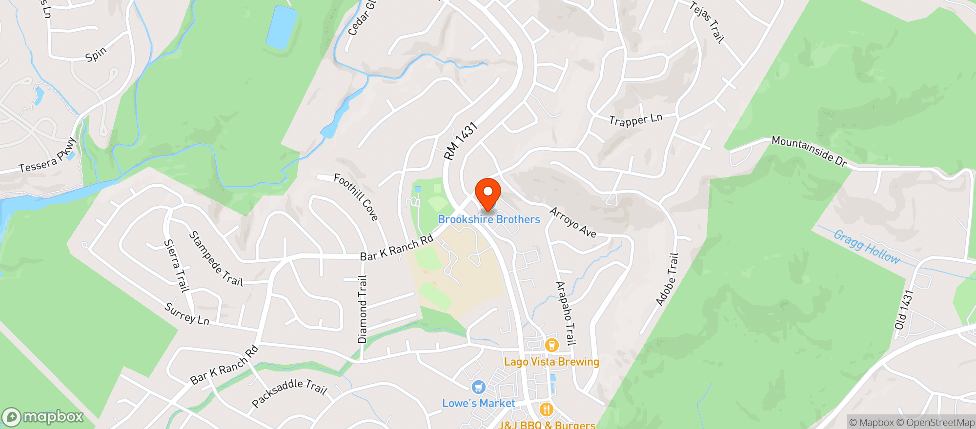 Map showing Brookshire Brothers Foo #117