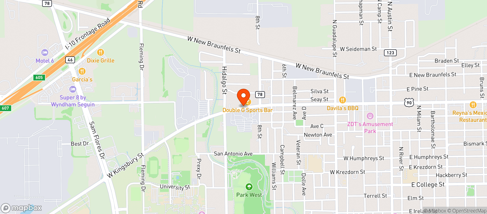 Map showing M & S Quick Stop