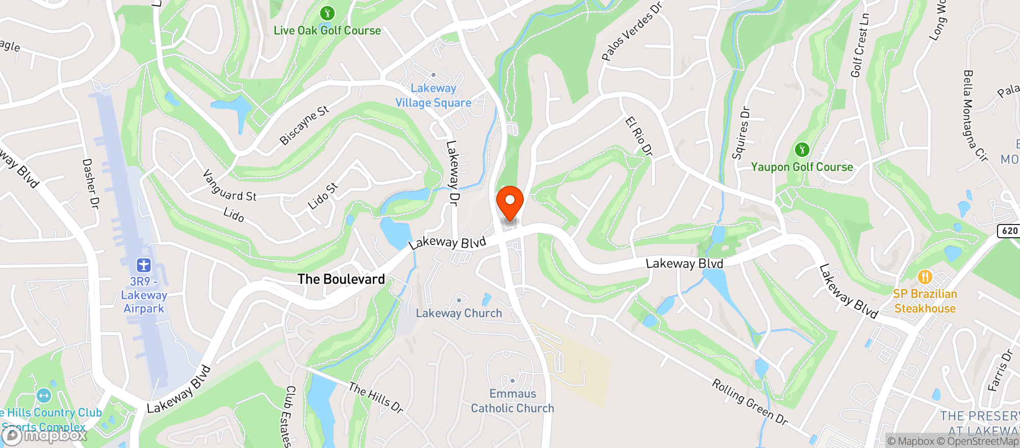Map showing Lakeway Market & Deli