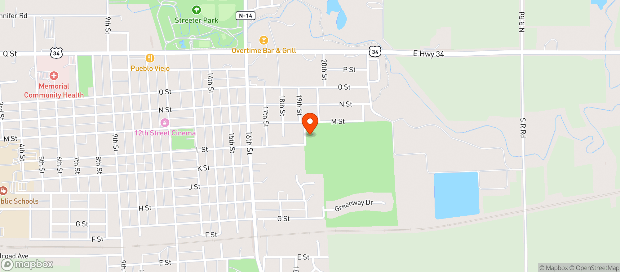Map showing Poco Creek Golf Course