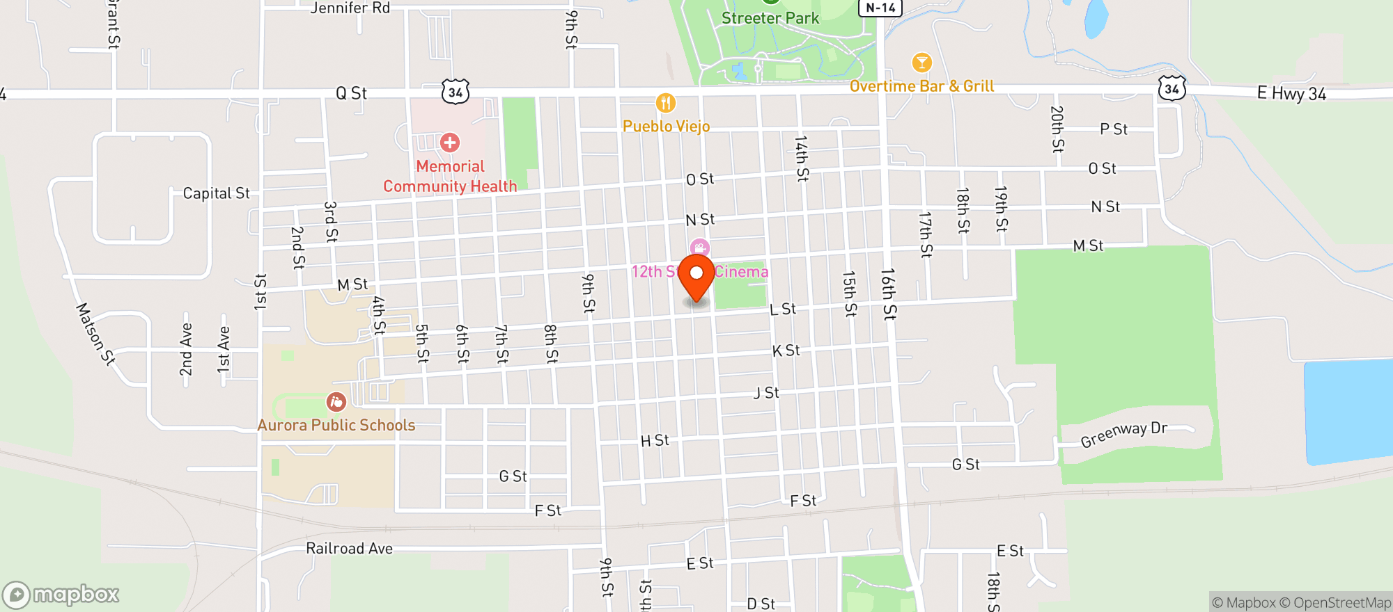 Map showing Grandview Cafe & Lounge