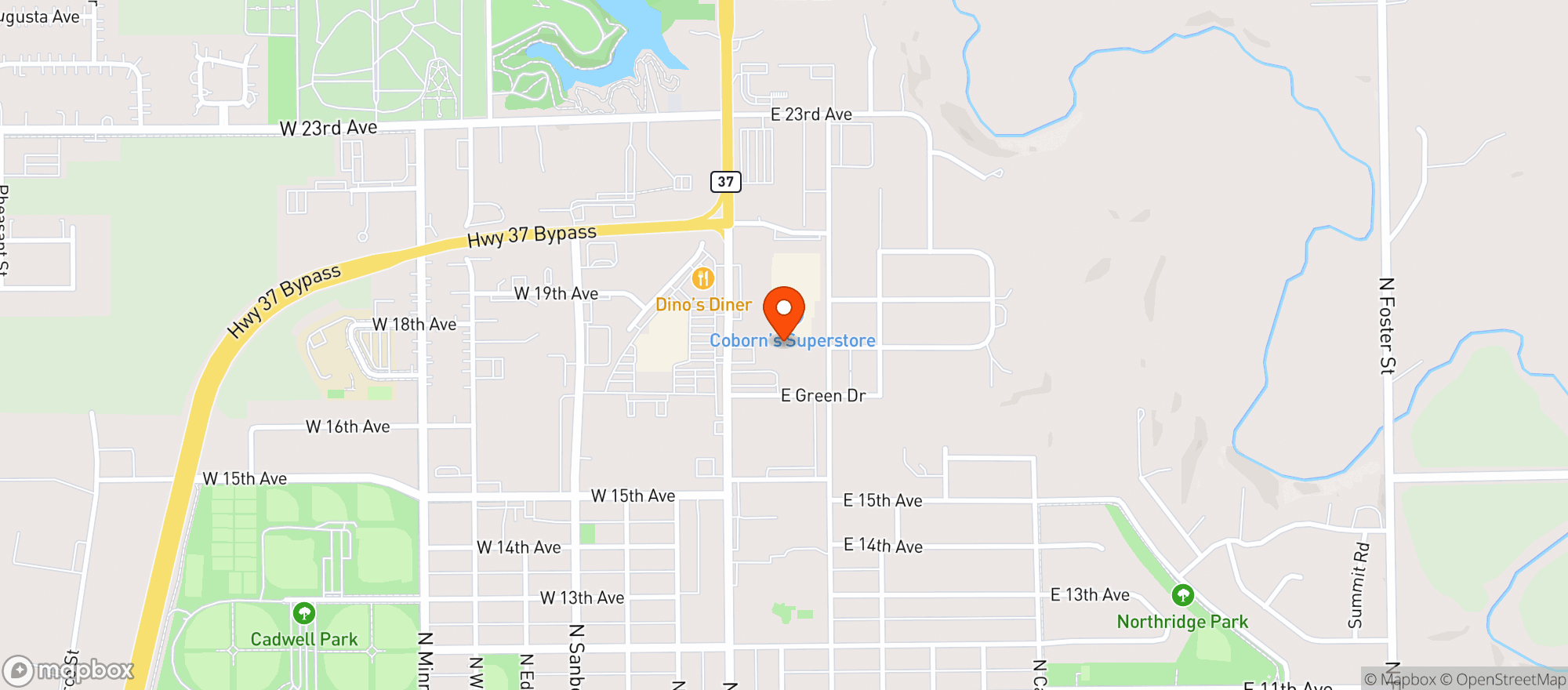 Map showing Coborns #2025