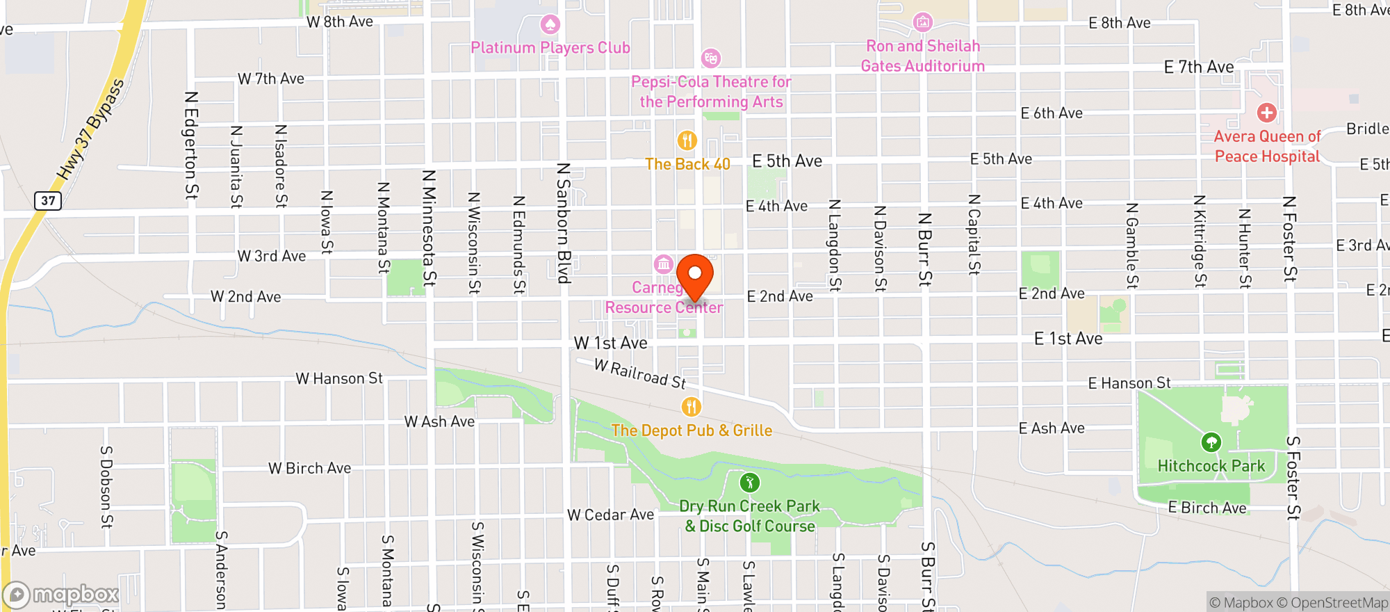 Map showing Healing Souls Spa - Mitchell - Main Street