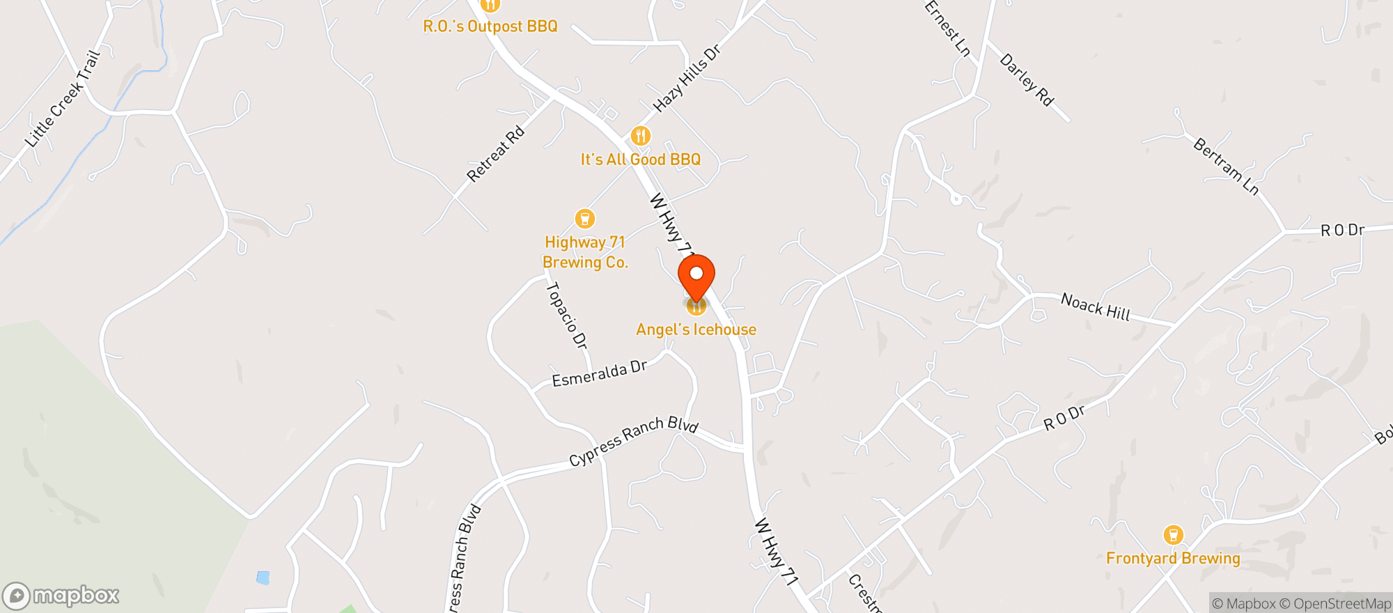 Map showing Angel's Ice House