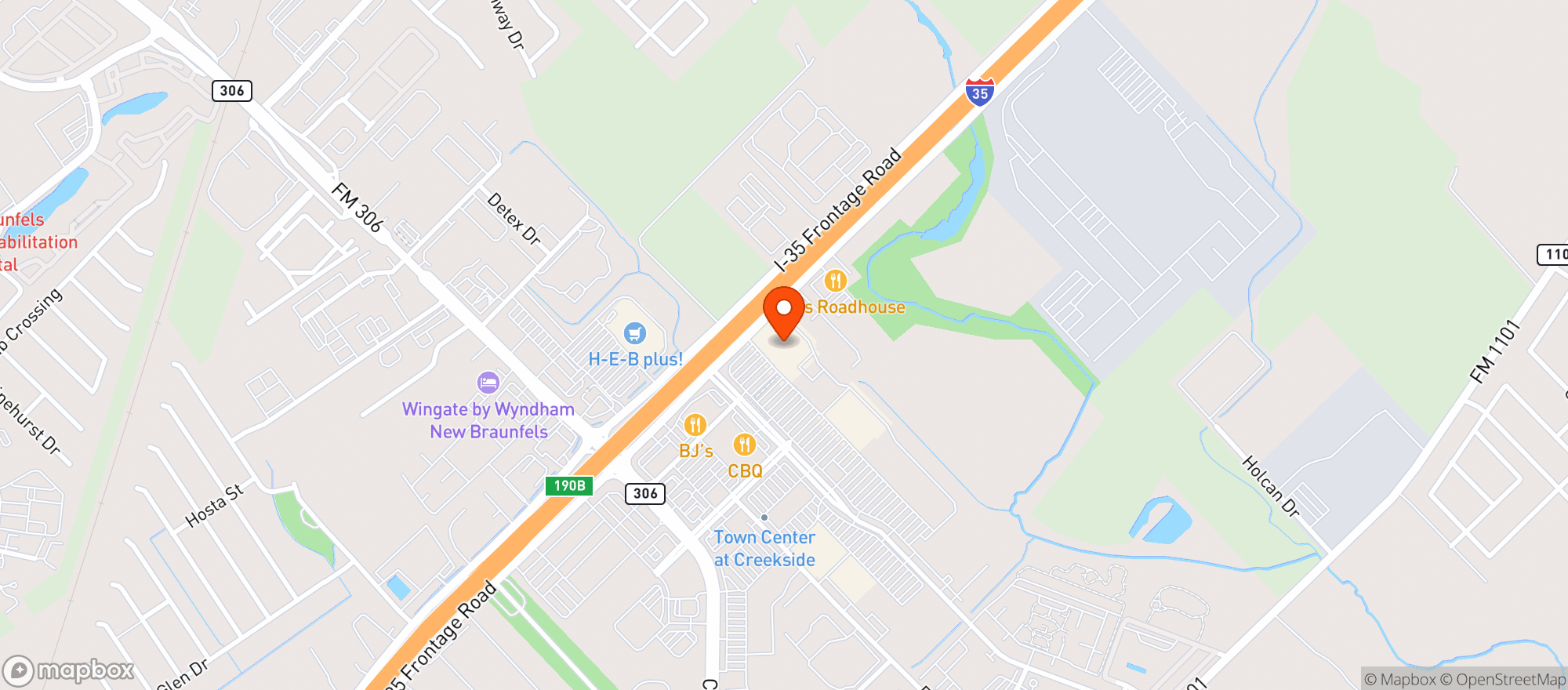 Map showing Target - New Braunfels
