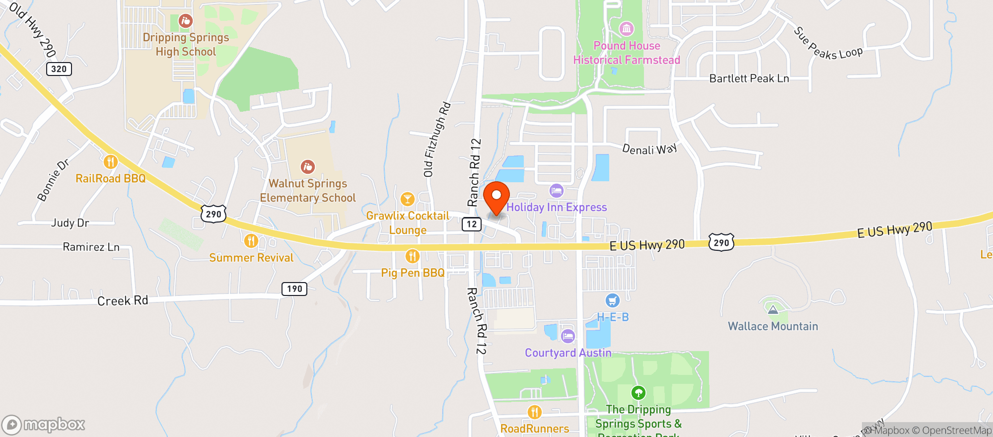 Map showing Homespun Kitchen And Bar