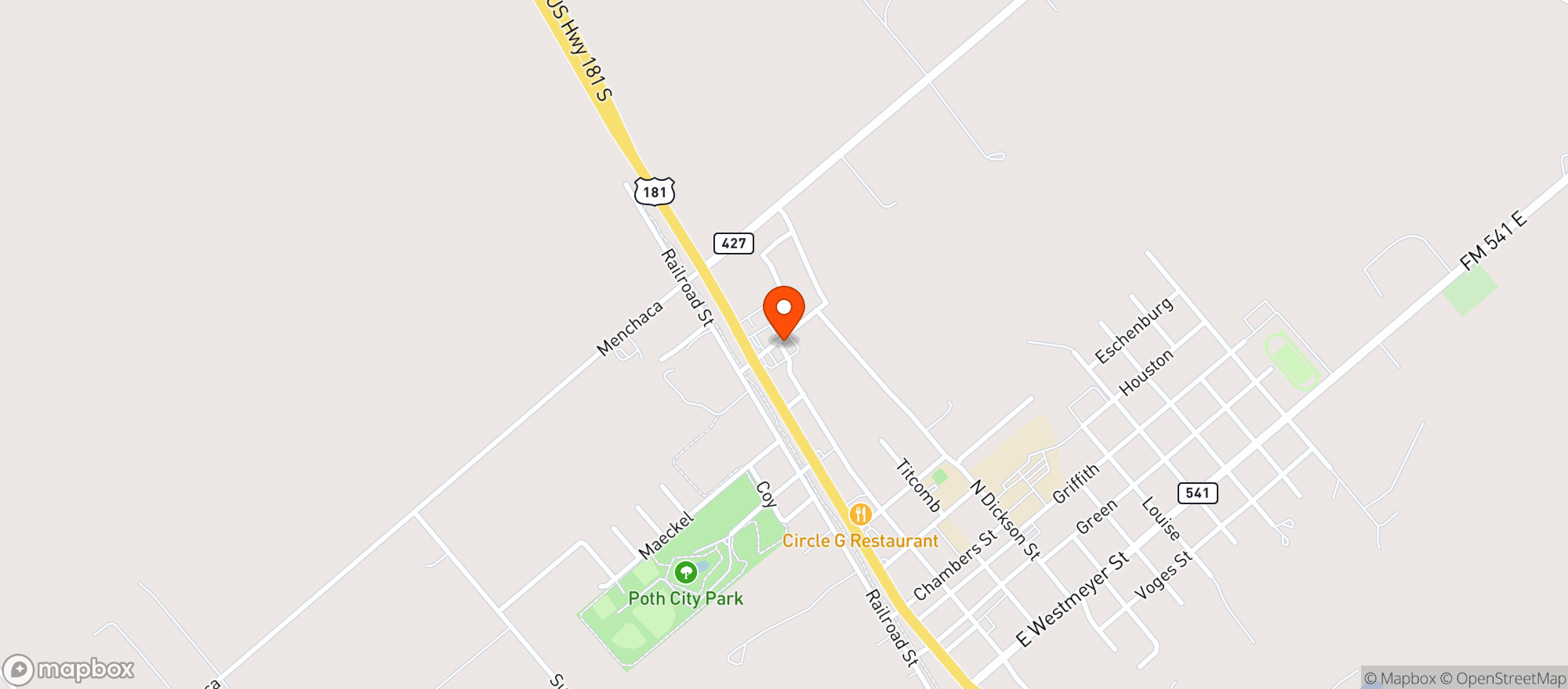 Map showing Poth Food Plaza