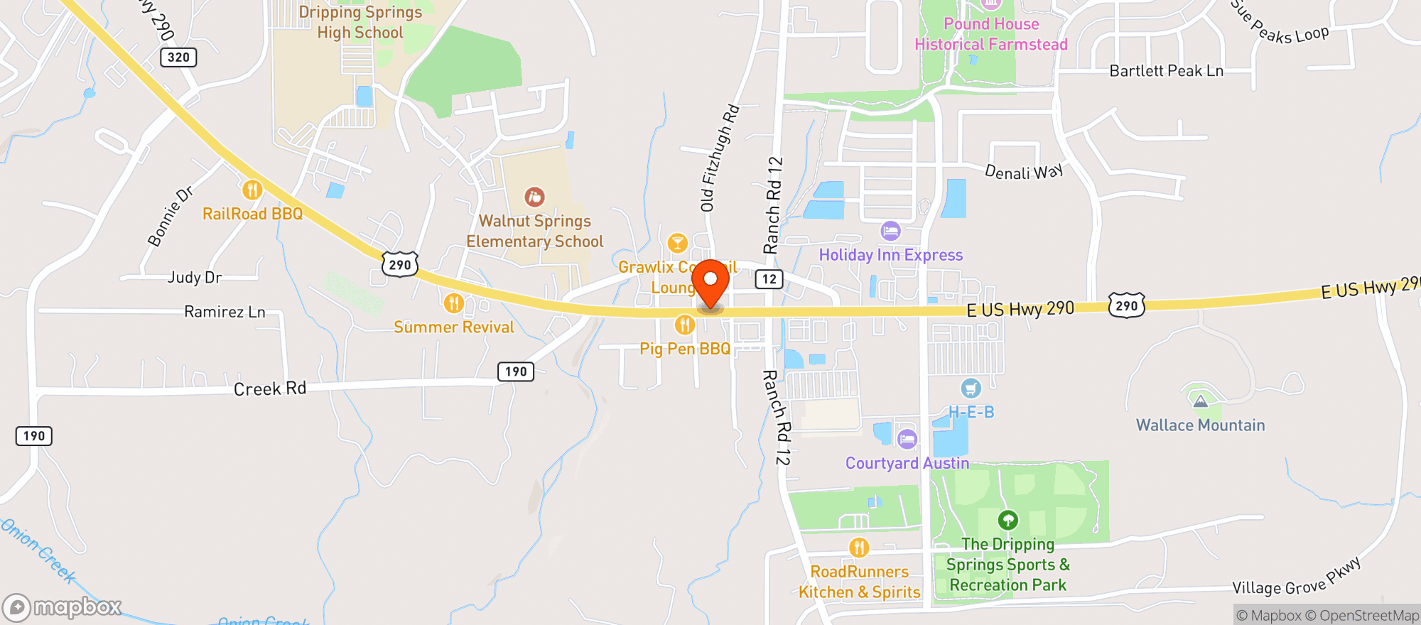 Map showing Shell Food Mart #3 - Dripping Springs