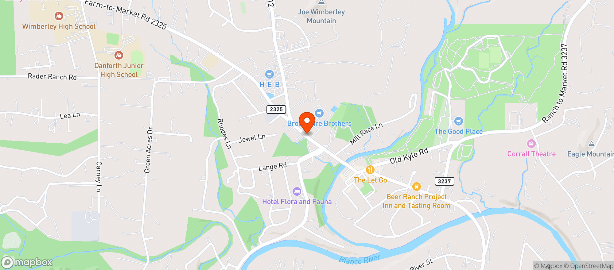 Map showing Blanco Brew