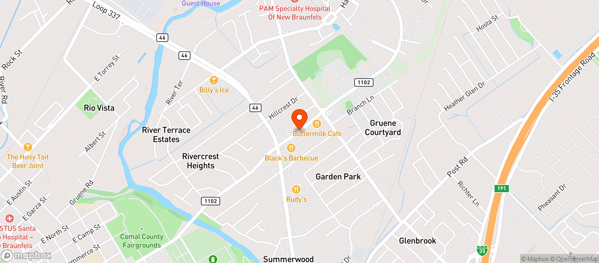 Map showing Lehman Liquor
