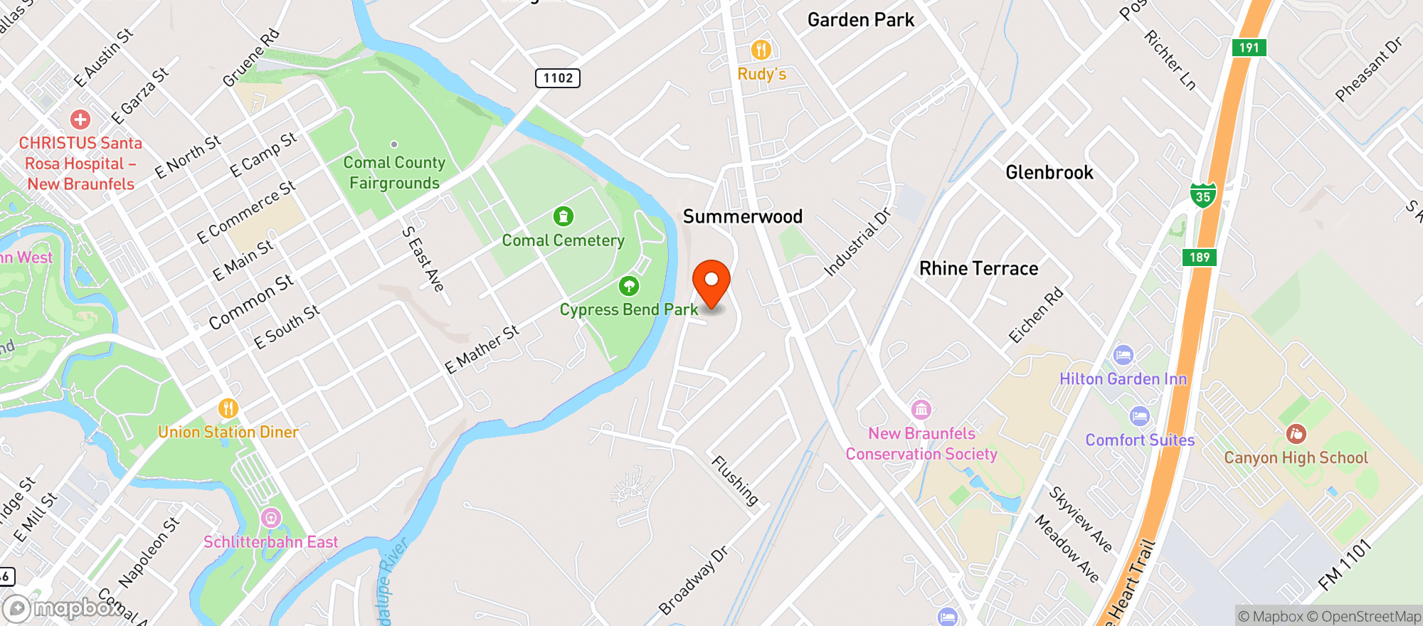 Map showing Sounder’s Pinochle Parlour