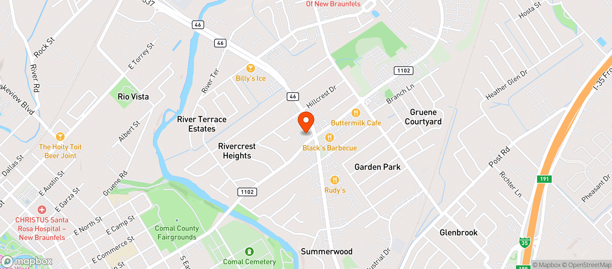 Map showing Fill Spot