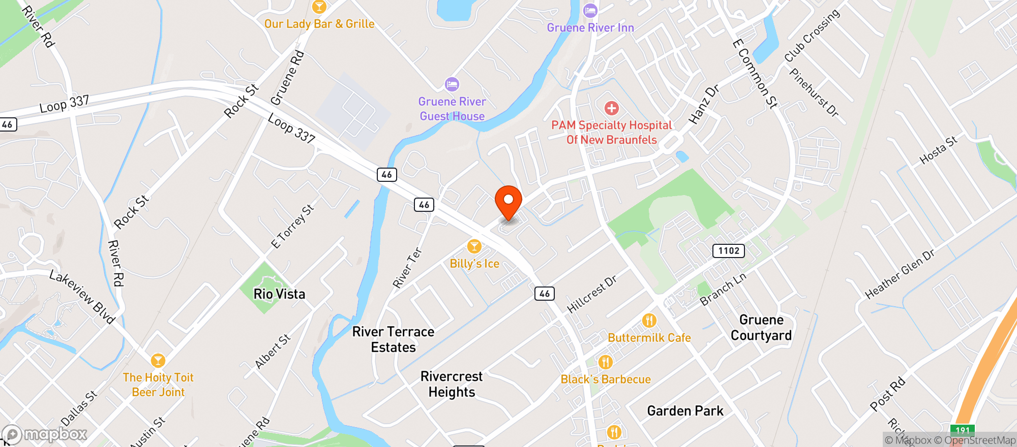 Map showing Skips Beer Wine & Liquor
