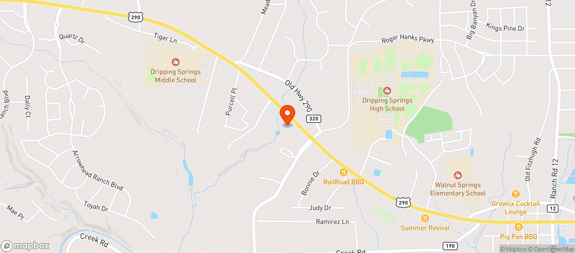 Map showing Hwy 290 General Store #2 - Dripping Springs