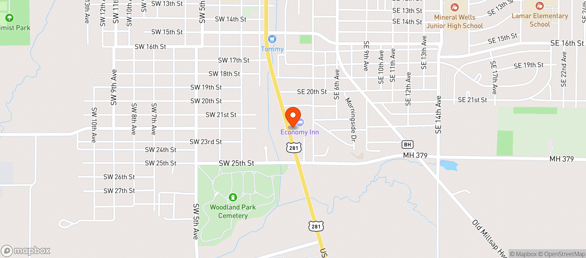 Map showing South Oak Liquors
