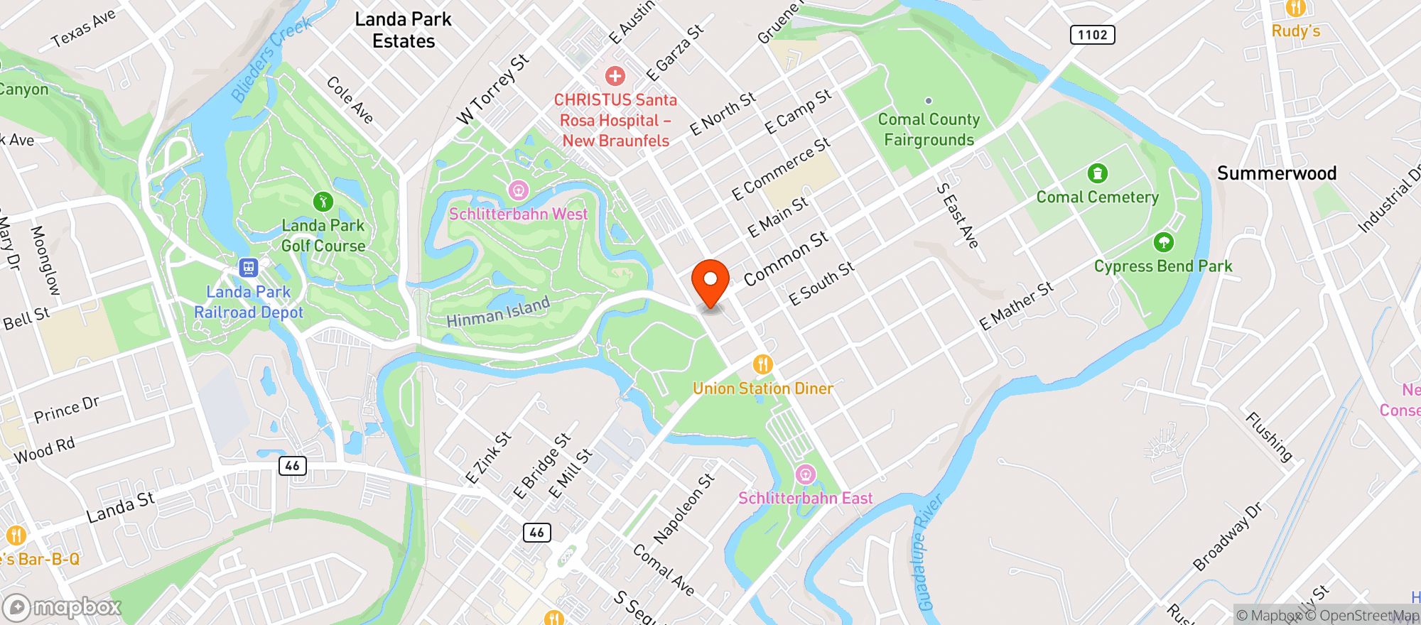 Map showing Corner Tubes
