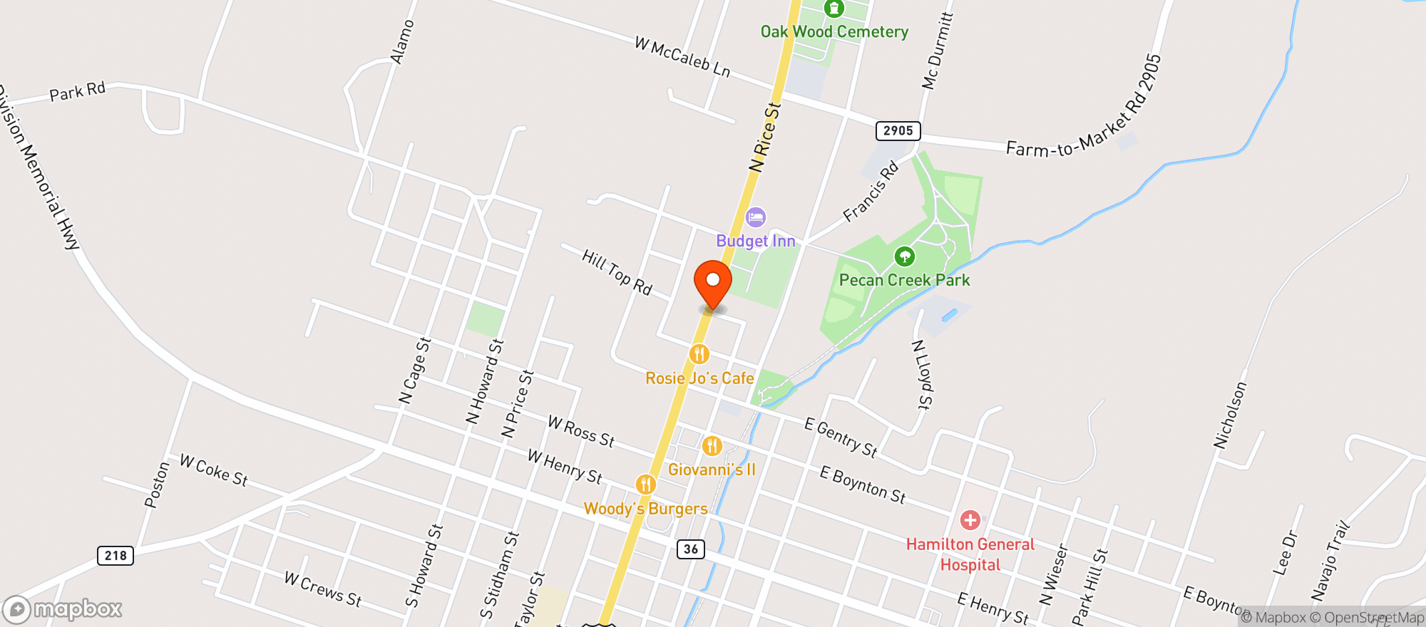 Map showing Allsup's