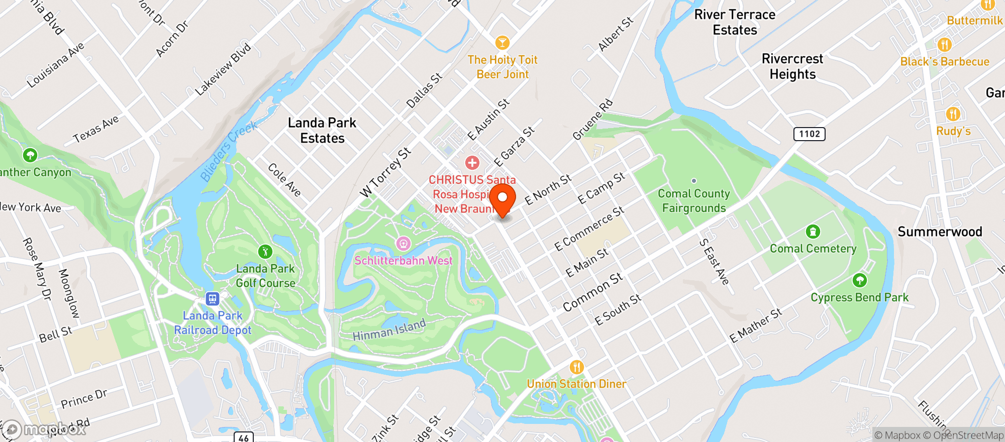 Map showing Favorite Neighbor