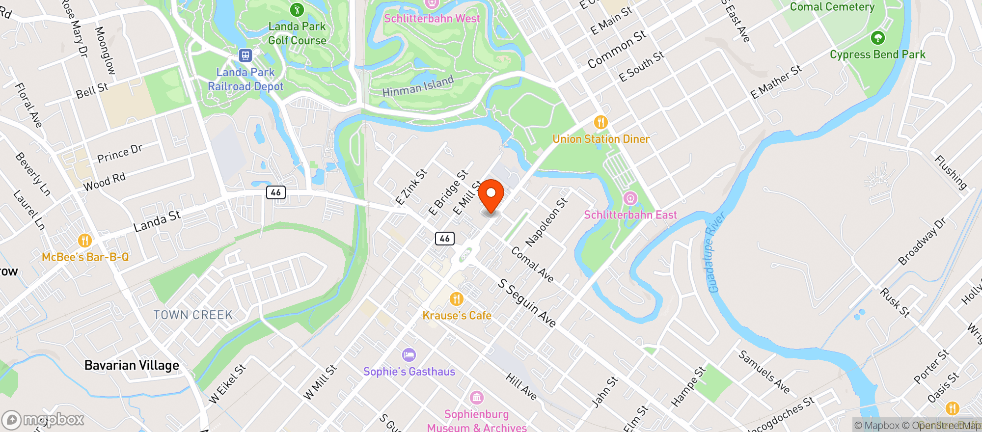 Map showing Muck & Fuss Craft Beer & Sidecar
