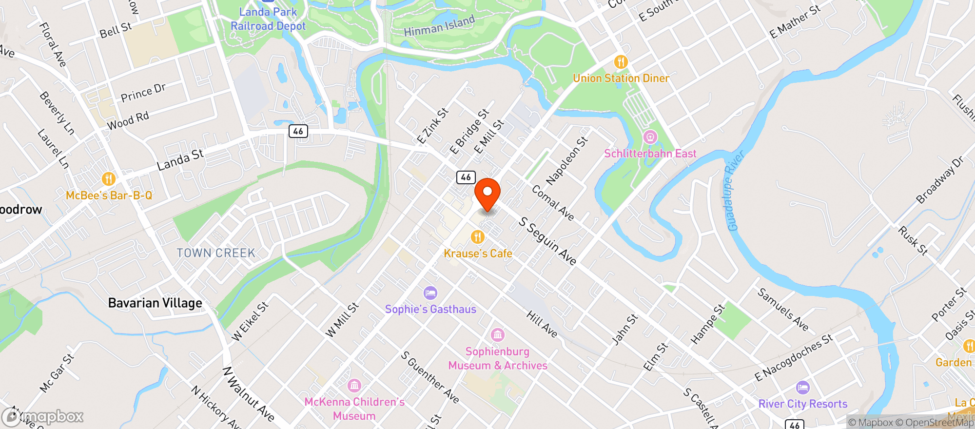 Map showing Black Whale Pub