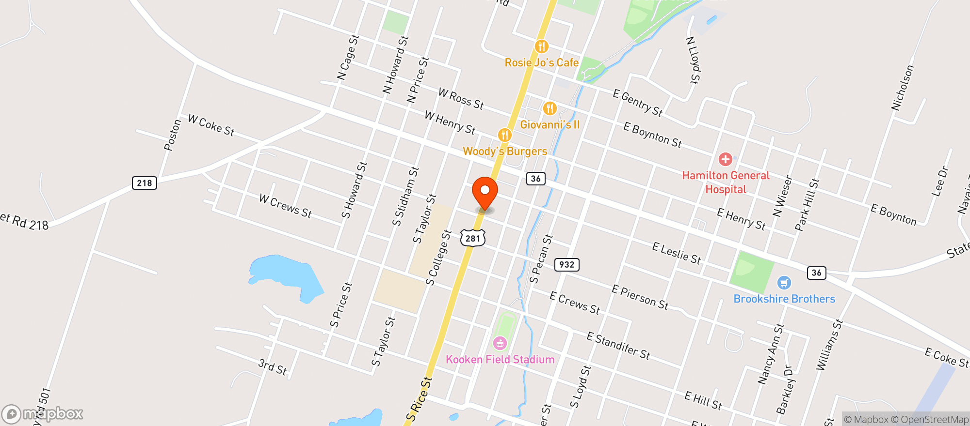 Map showing Allsup's