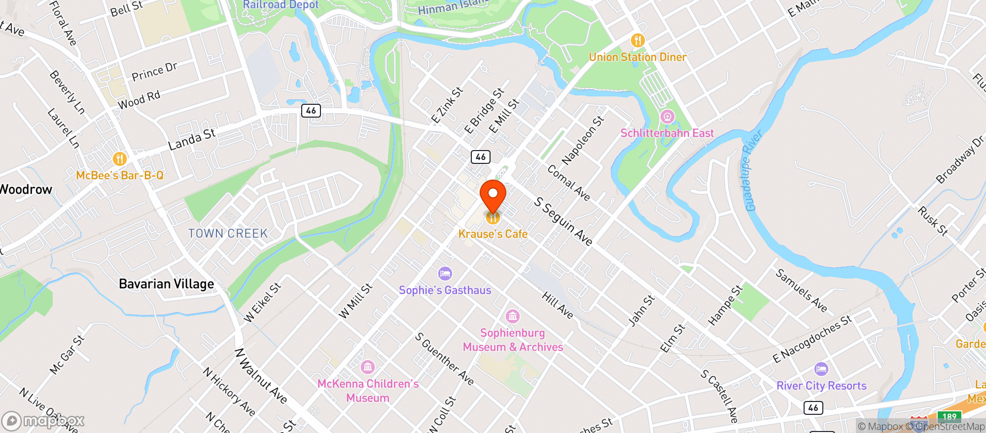 Map showing Krauses Cafe #0