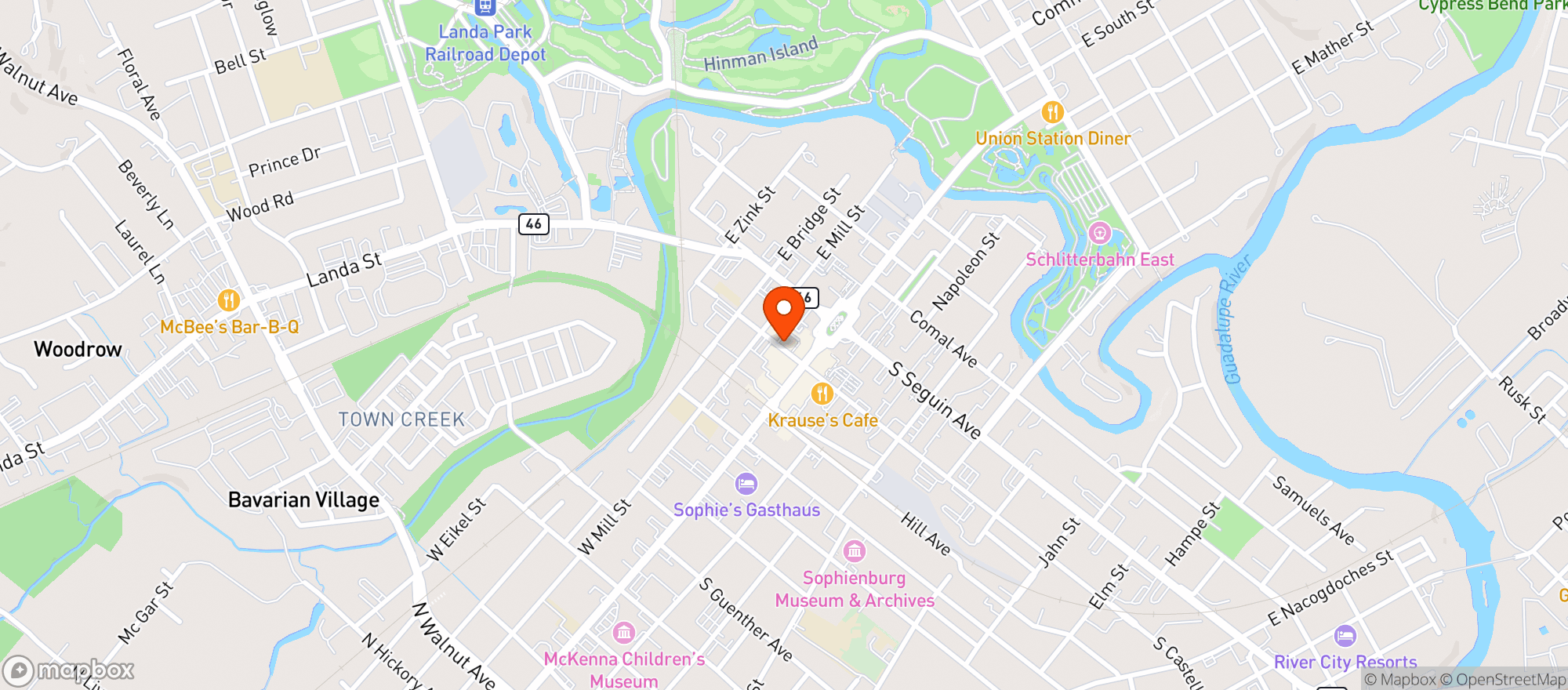 Map showing Myrons Steakhouse
