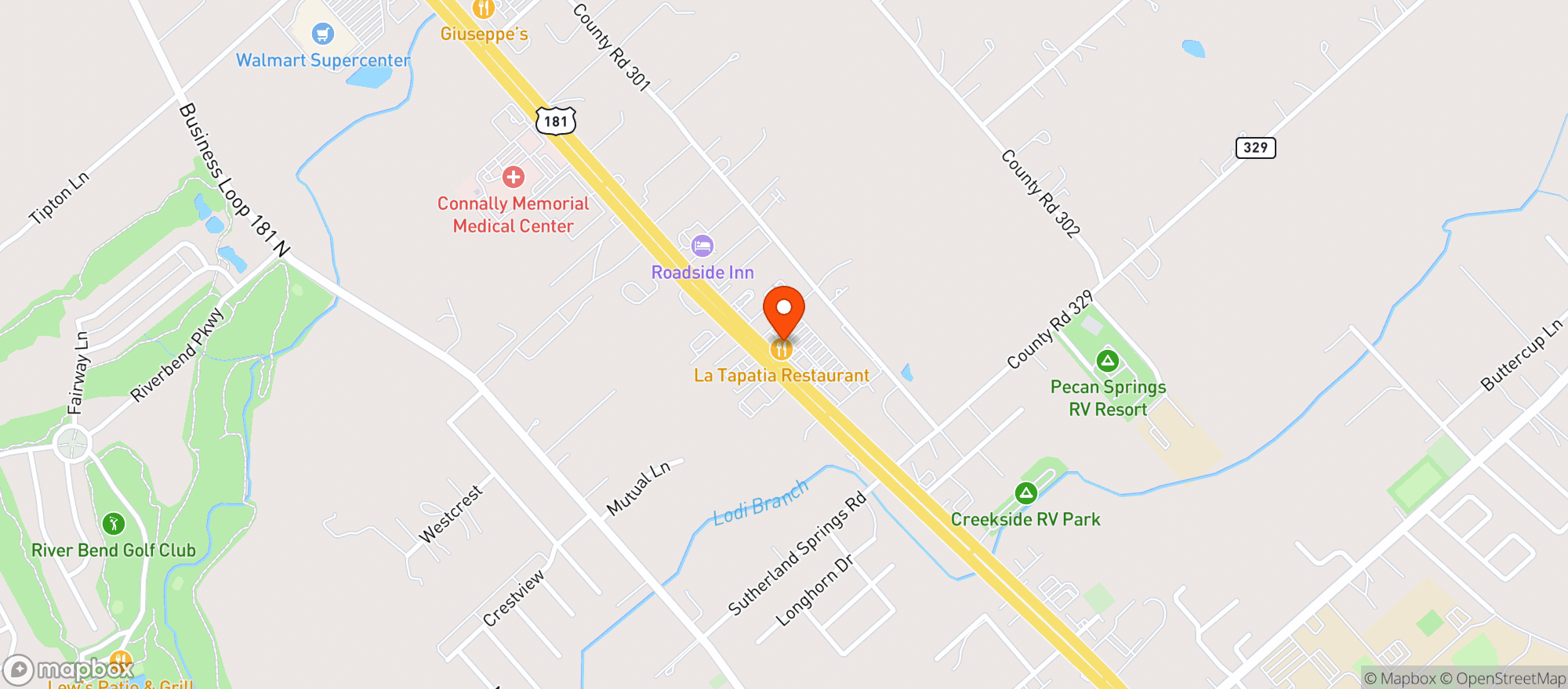 Map showing La Tapatia