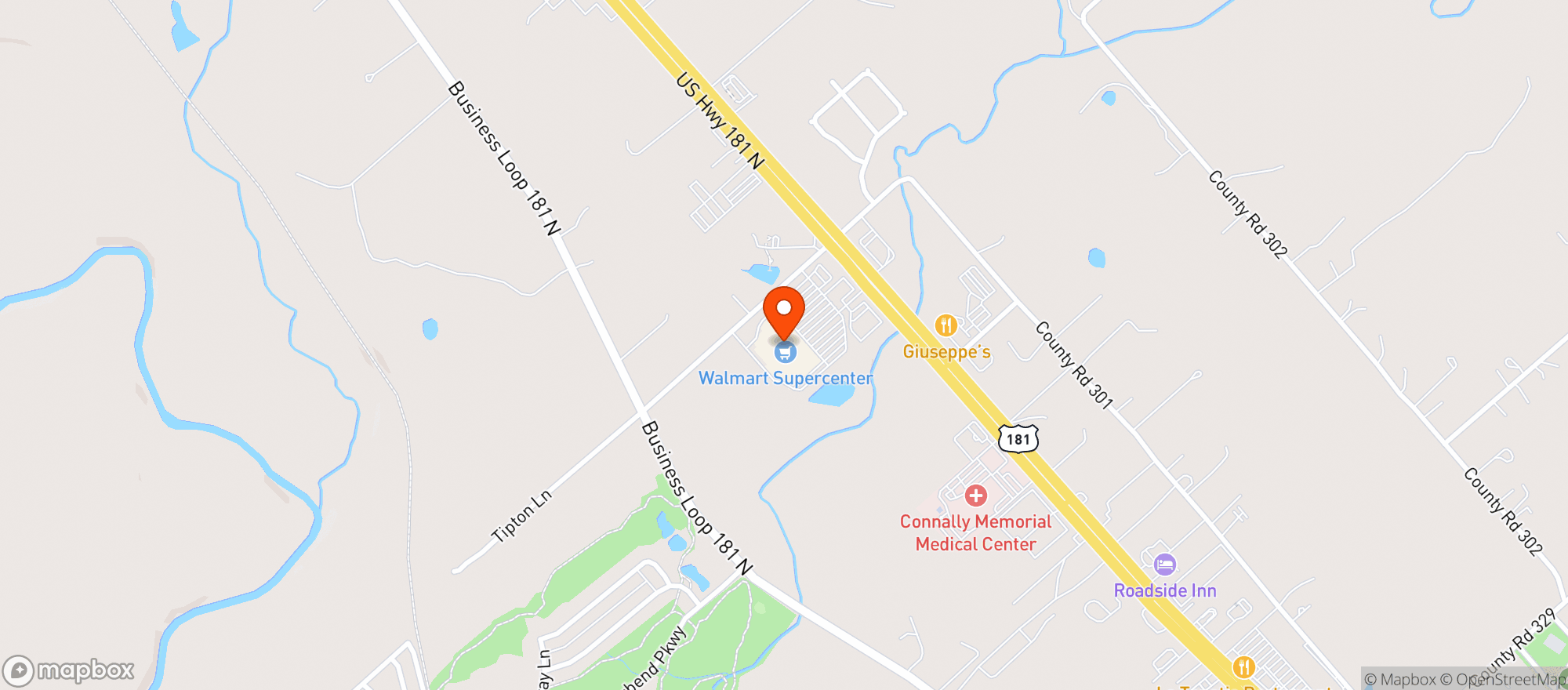Map showing Walmart Supercenter